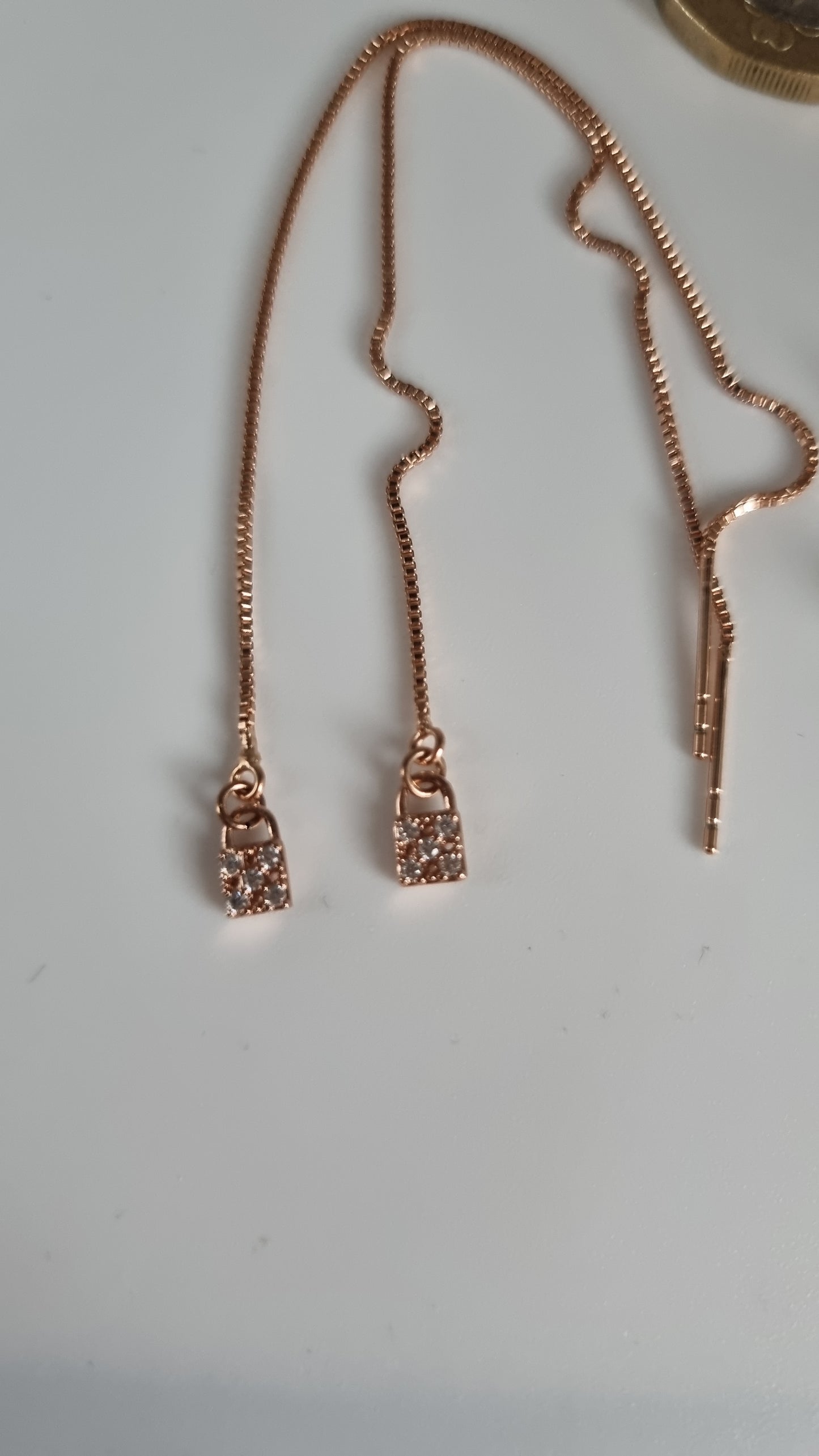Rose gold plated earrings with sw.crystal