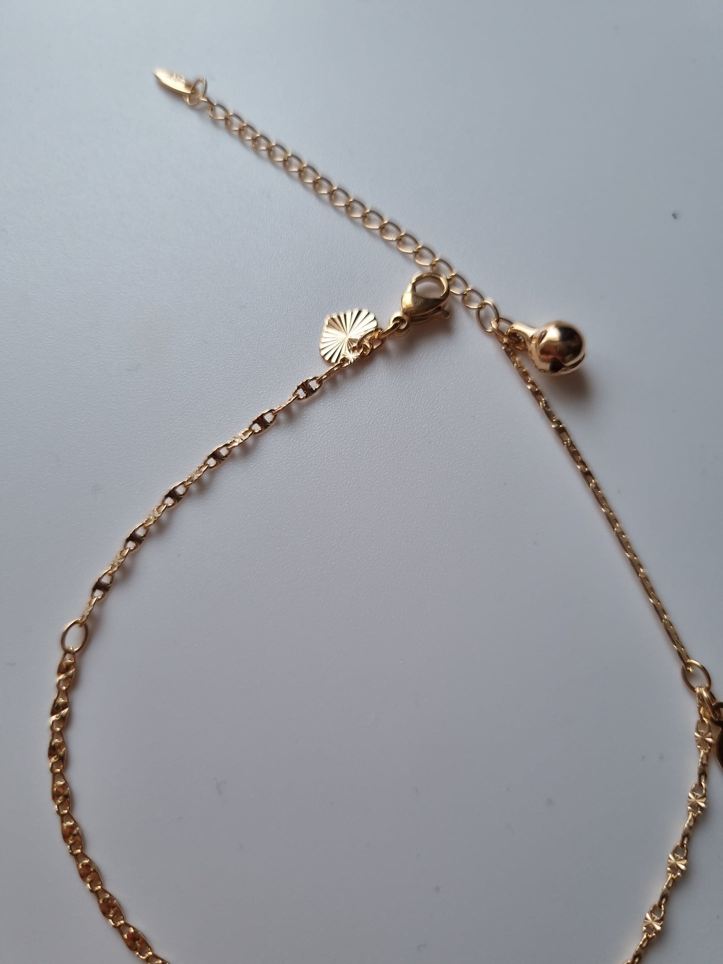 18kr gold plated ankles.crystal stone beads hypoallergenic free nickel waterproof