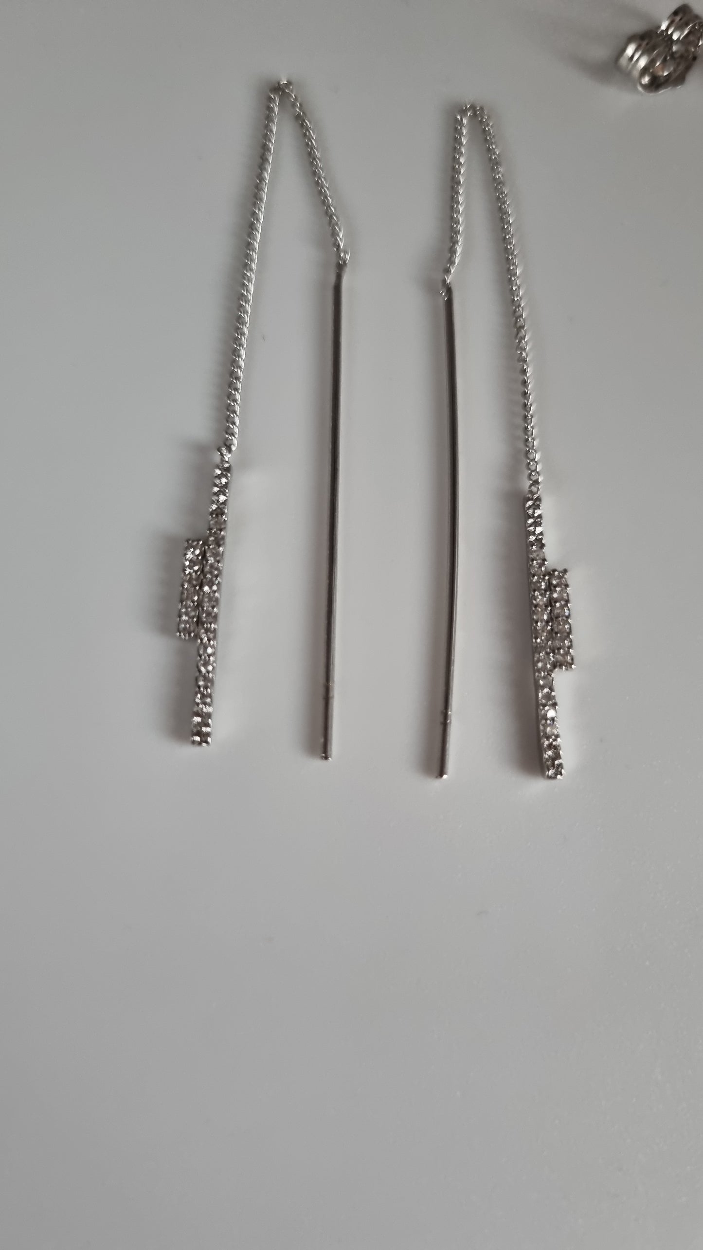 Platinum plated earrings with sw.crystal