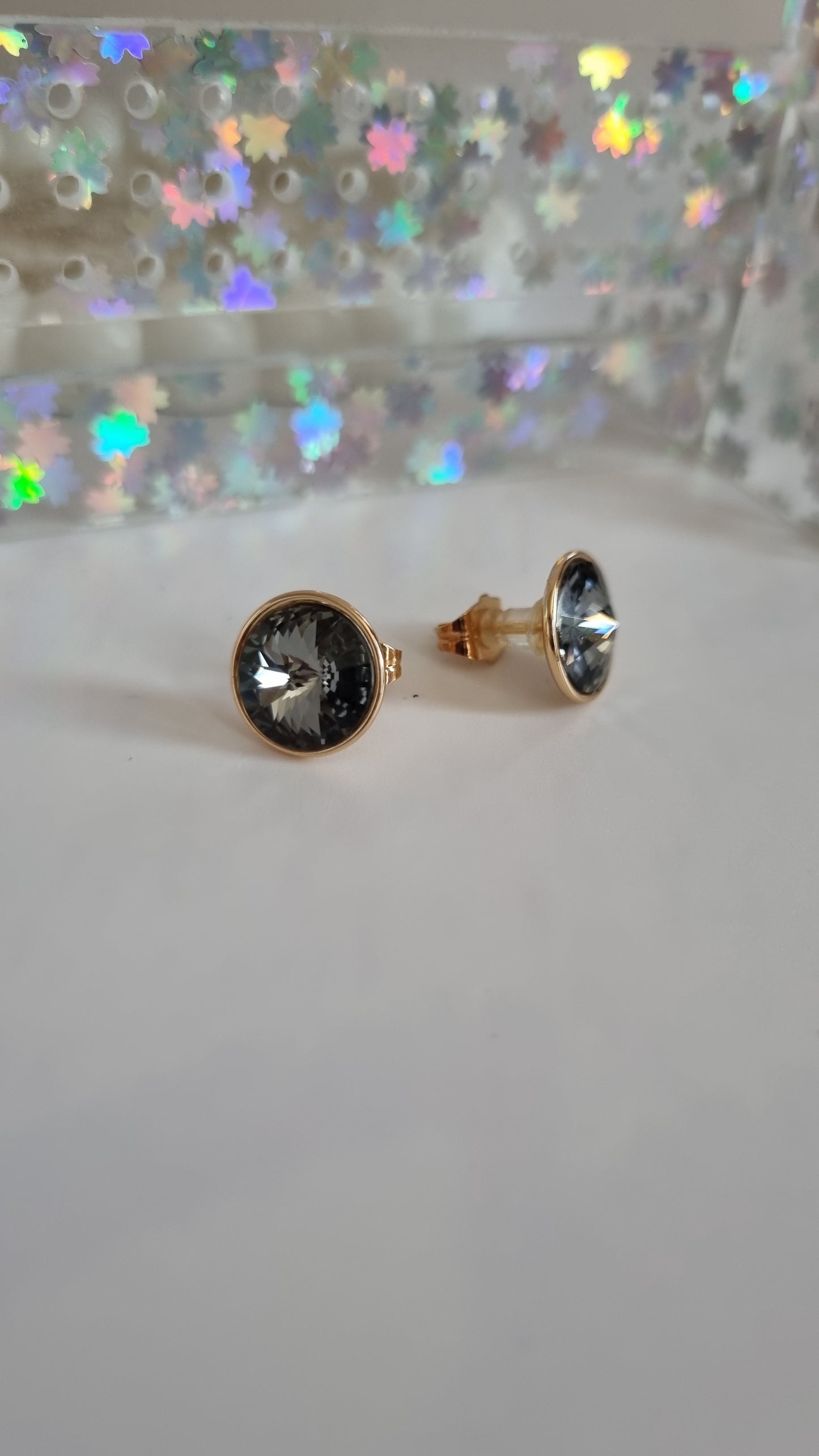 Sw. CRYSTAL  earrings waterproof free nickel hypoallergenic 18kr.gold plated