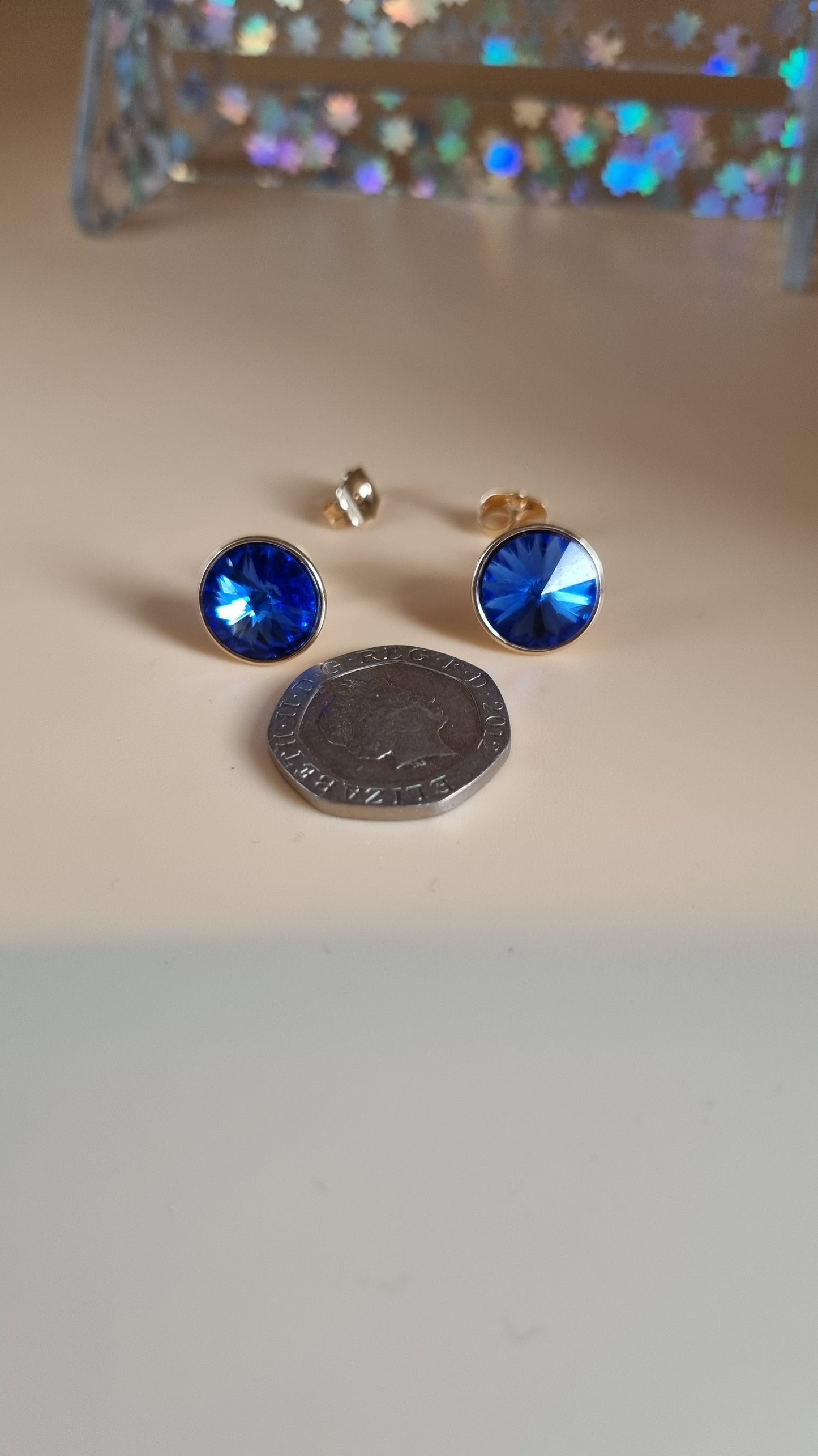 Sw. CRYSTAL  earrings waterproof free nickel hypoallergenic 18kr.gold plated