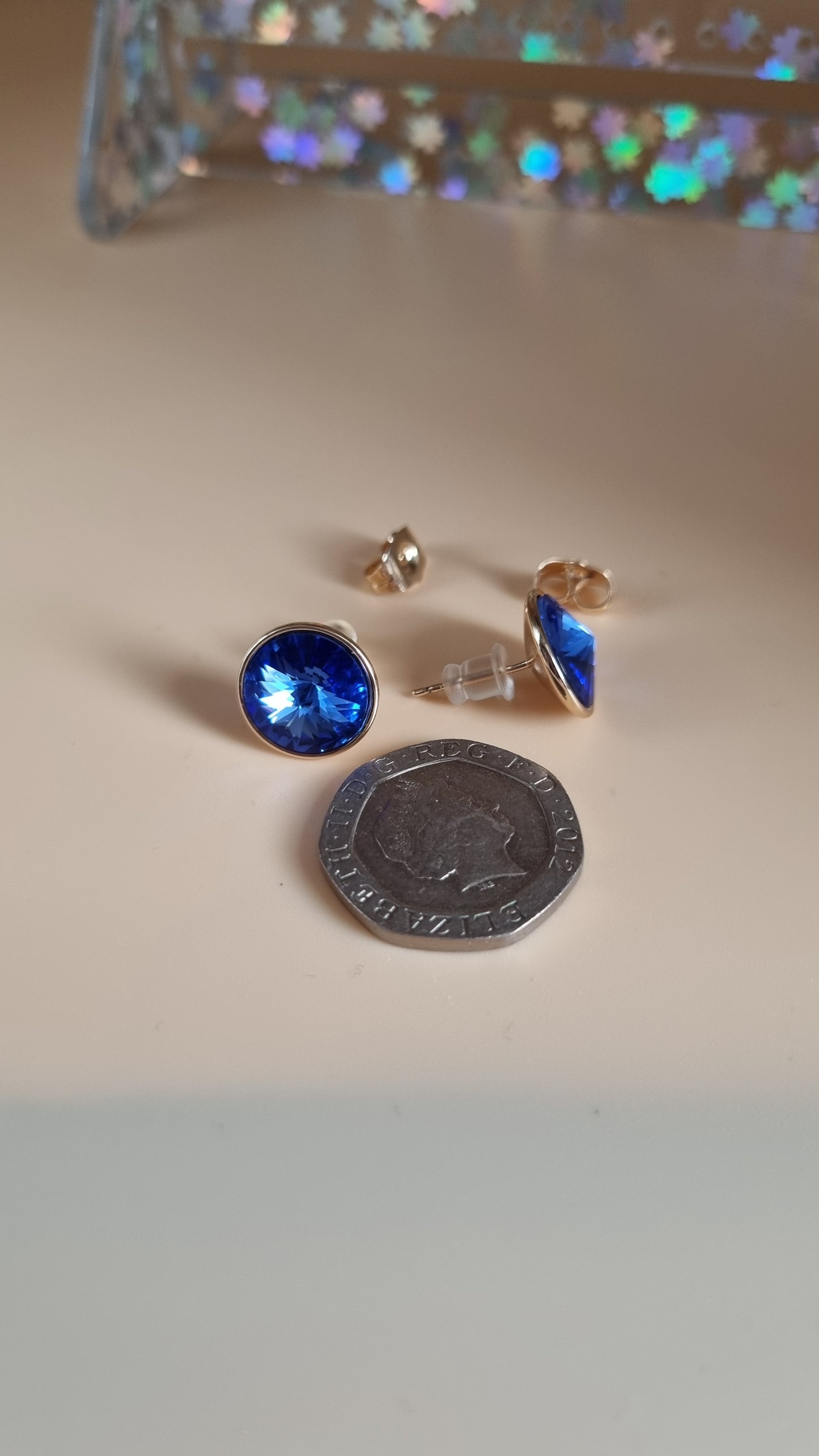 Sw. CRYSTAL  earrings waterproof free nickel hypoallergenic 18kr.gold plated