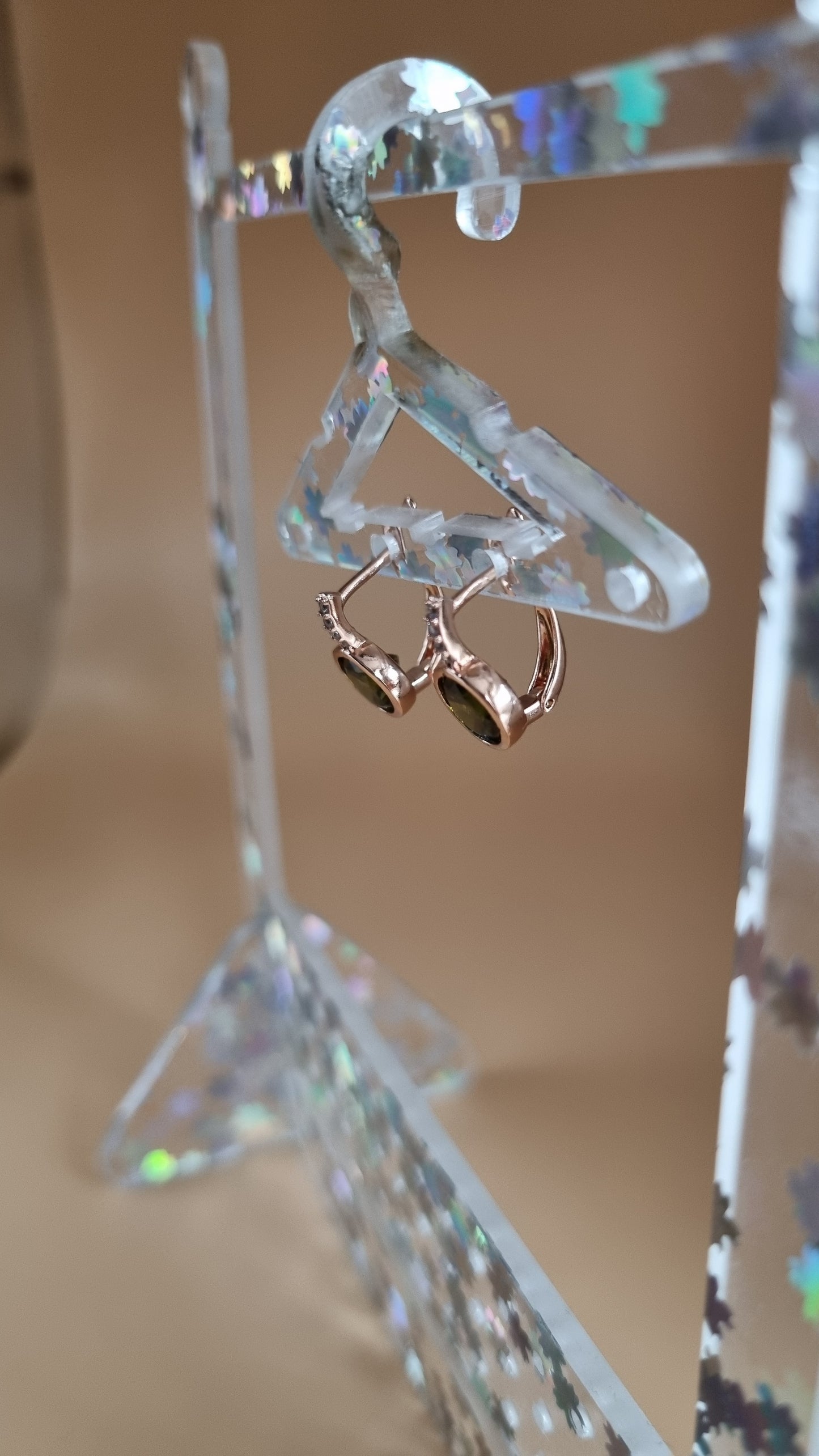Rose gold plated earrings waterproof free nickel hypoallergenic with zircon Oliver color zircon