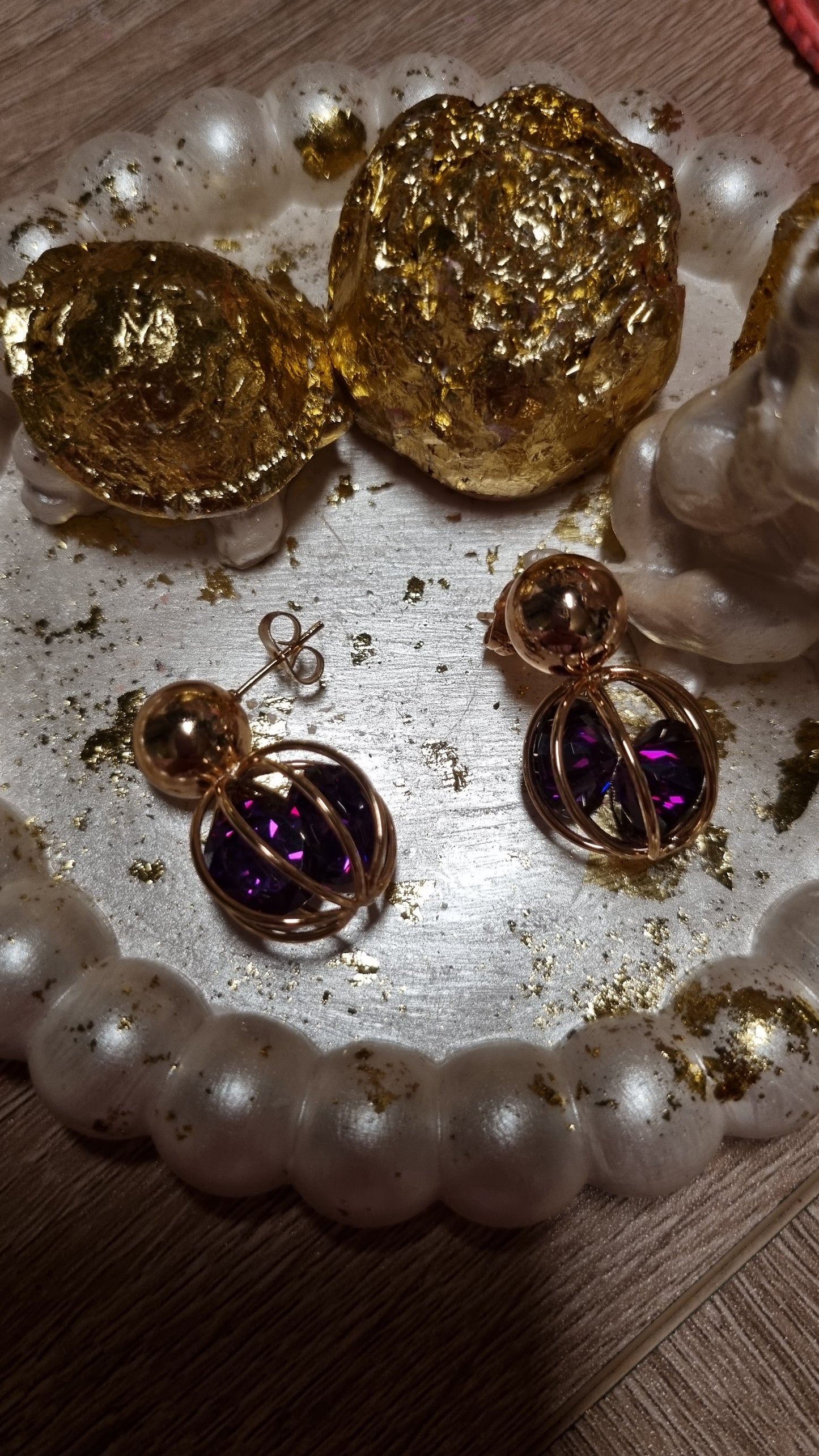 18 kr.gold Plated earrings Studs with sw.crystal waterproof free nickel hypoallergenic