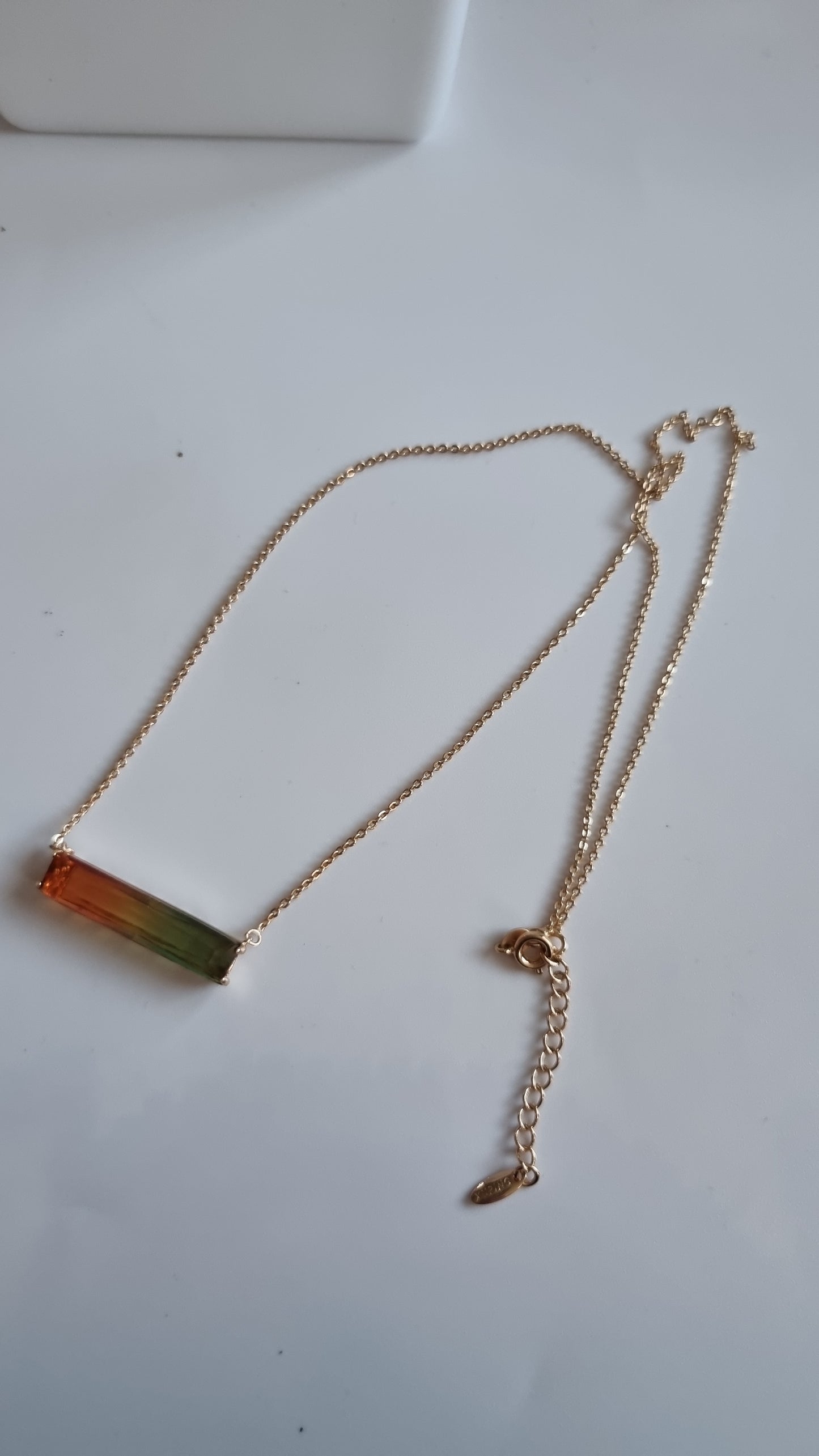18kr.gold plated necklace su multicolor zircon pendant