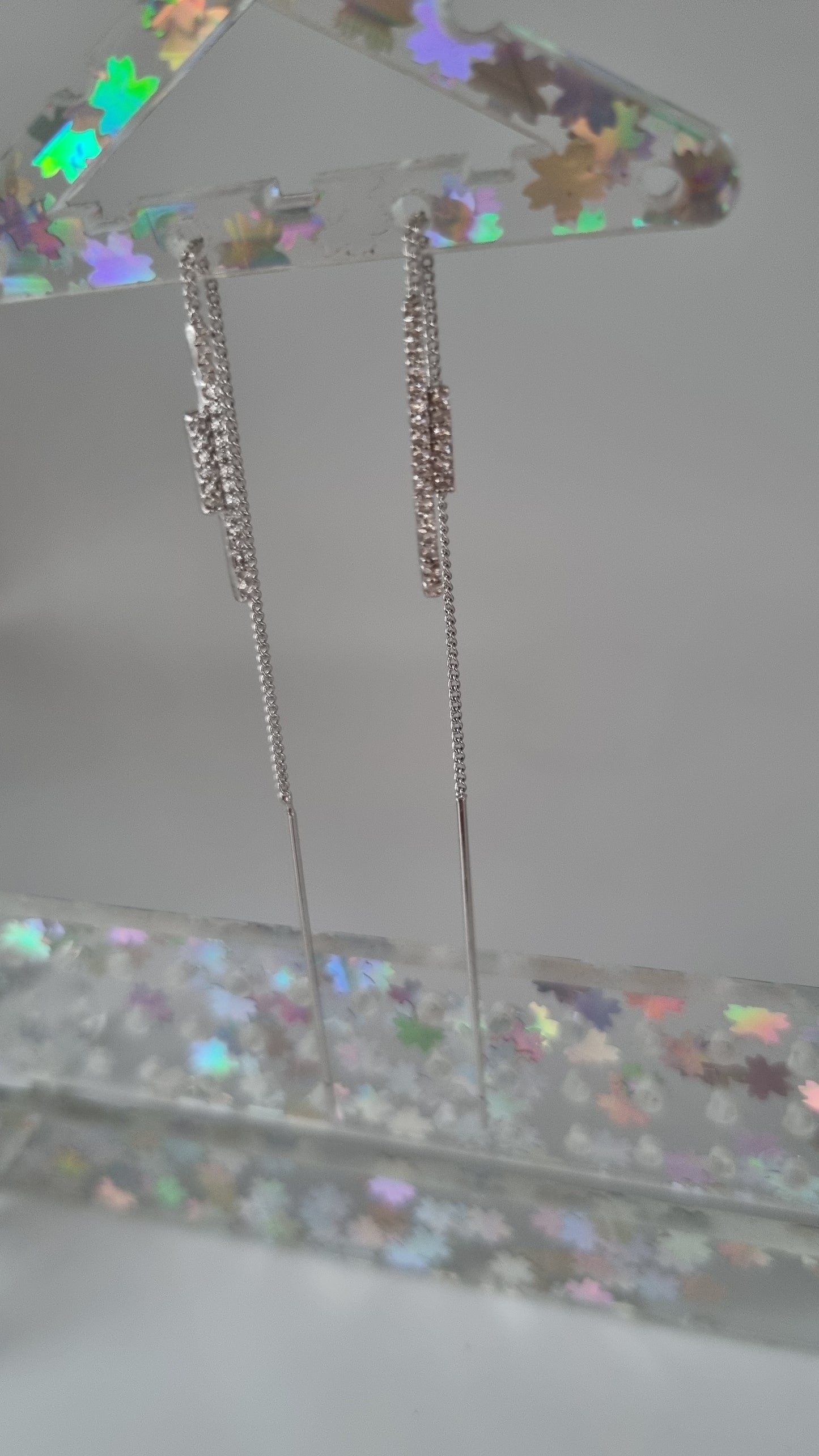 Platinum plated earrings with sw.crystal