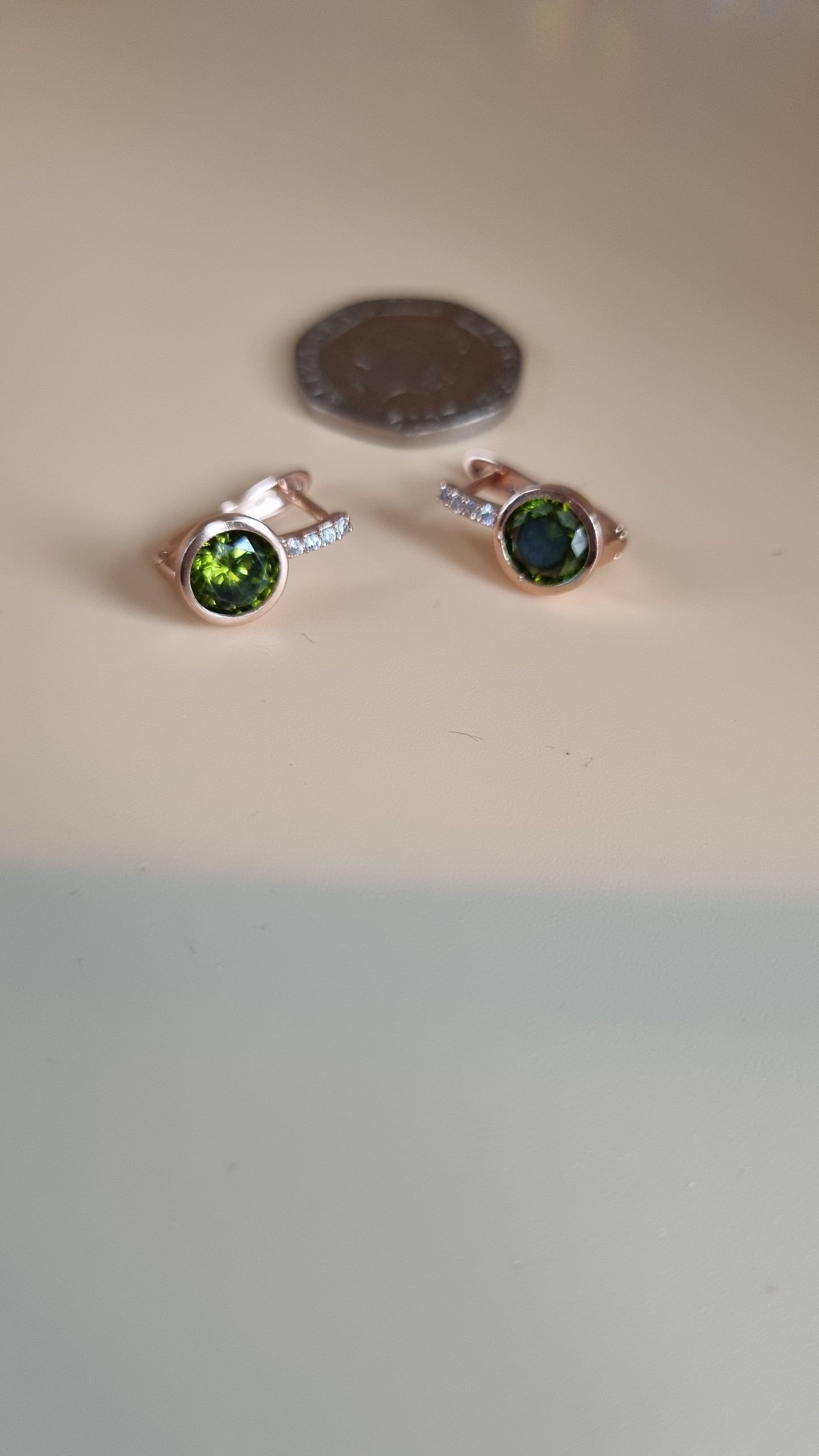 Rose gold plated earrings waterproof free nickel hypoallergenic with zircon Oliver color zircon