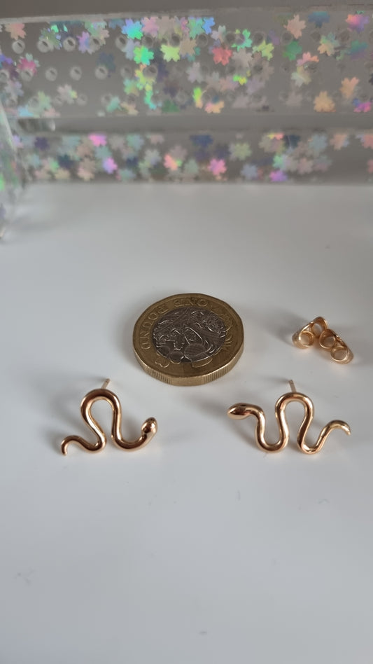 18kr.gold Plated earrings snake