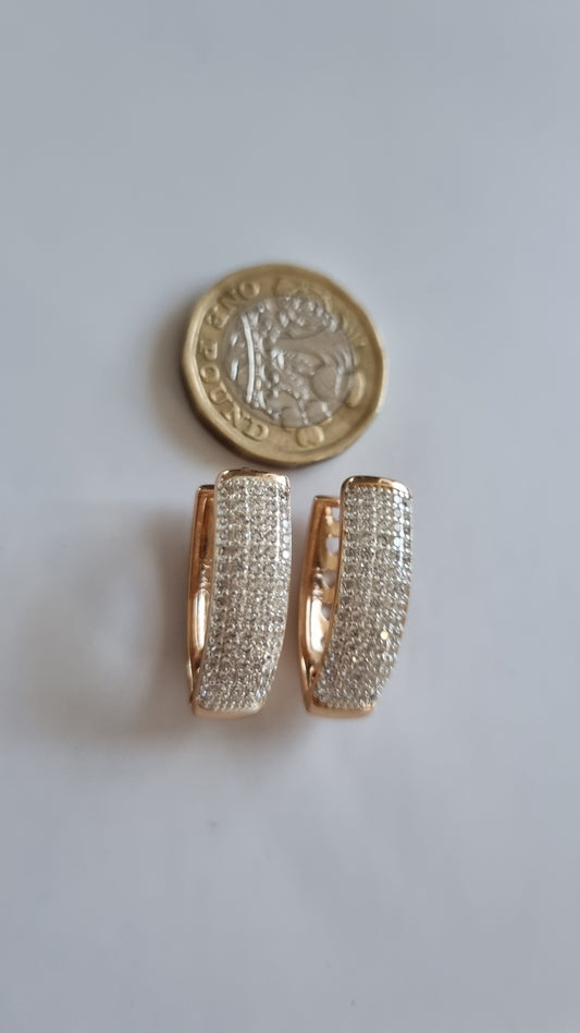 18kr.gold plated earrings with sw.crystal luxury group earrings