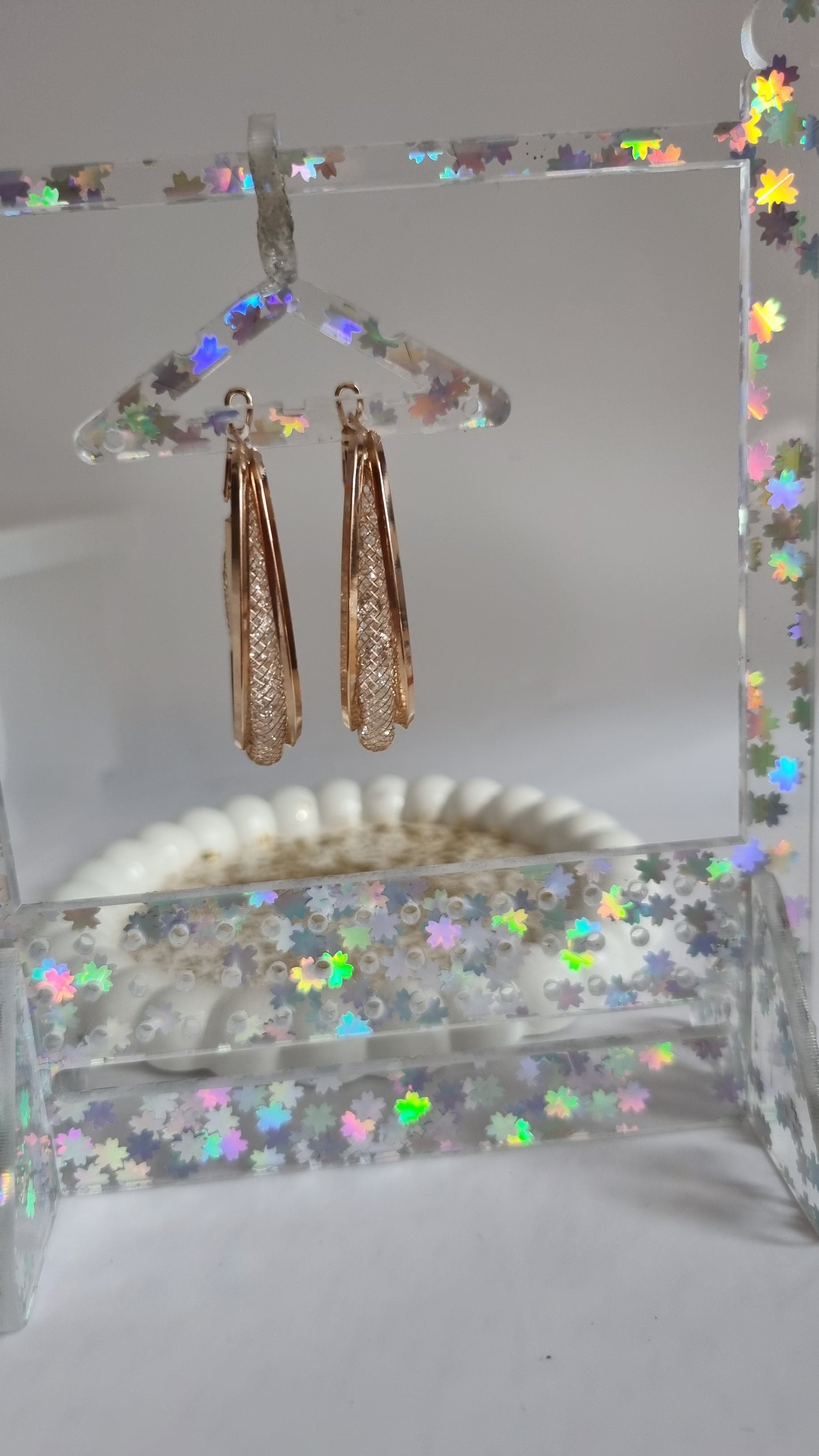 Platinum plated earrings with sw.crystal stud