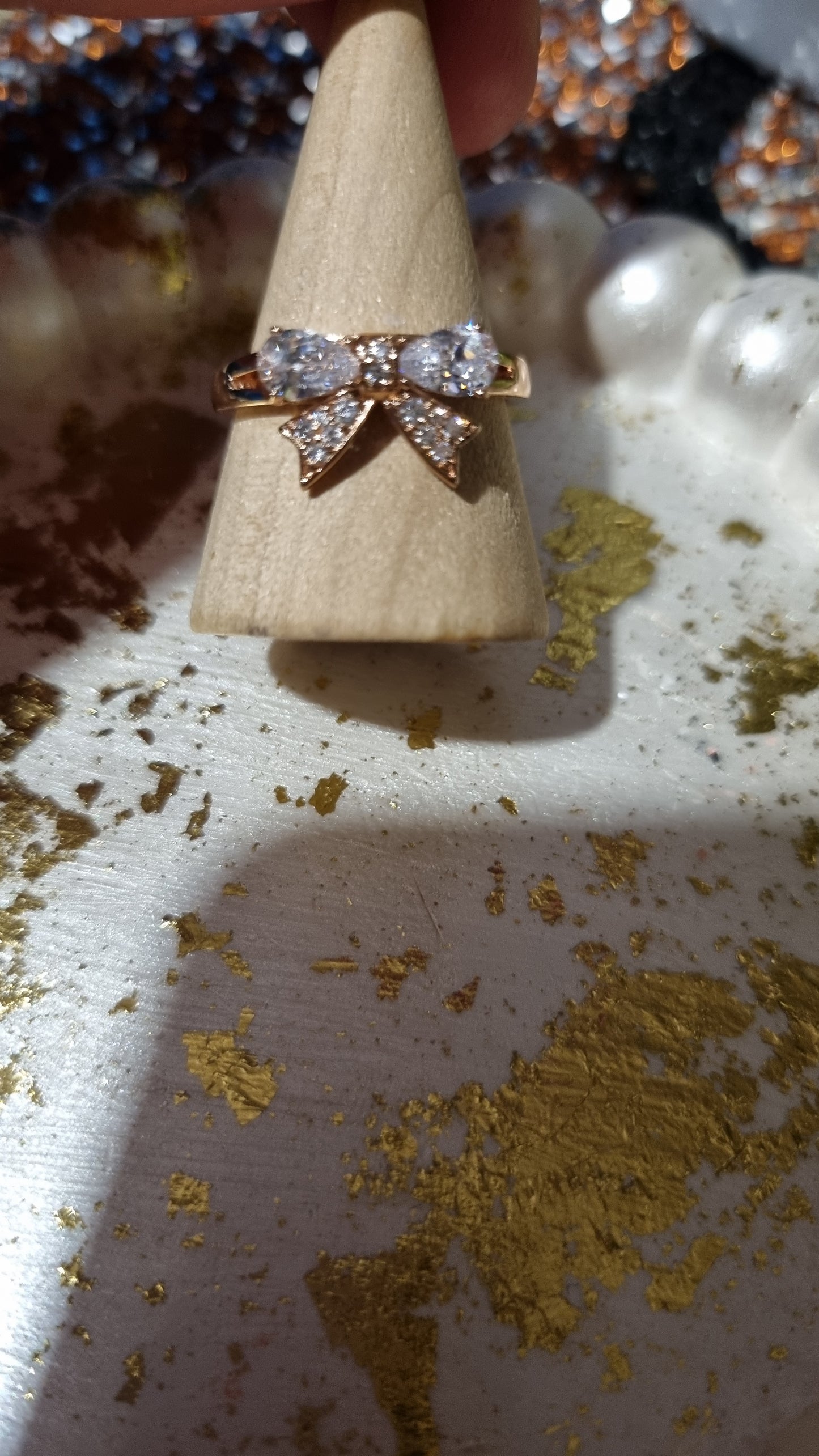 Rose gold plated rings with zircon stone beautiful rings