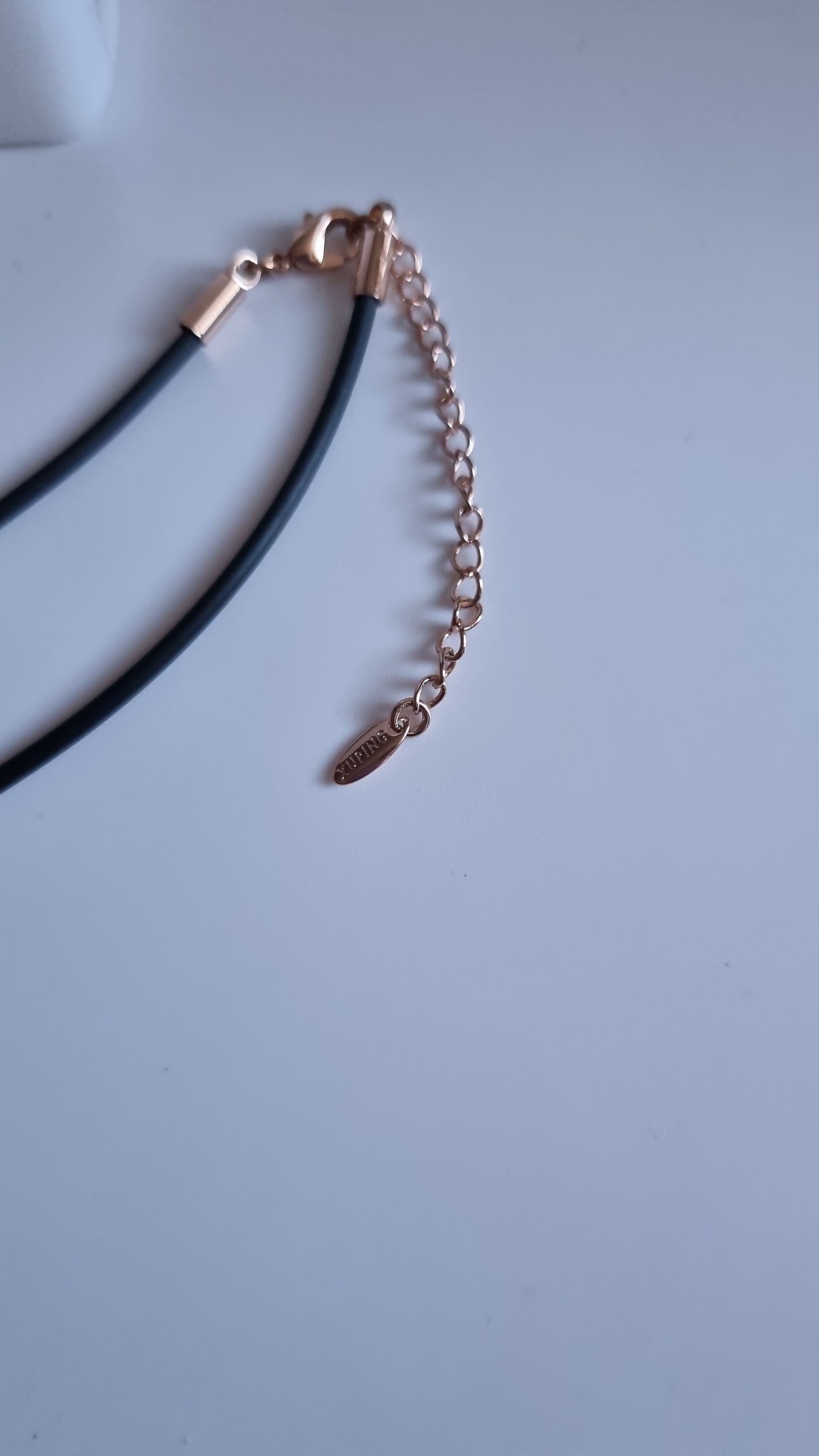 Necklace with rose gold plated pendant