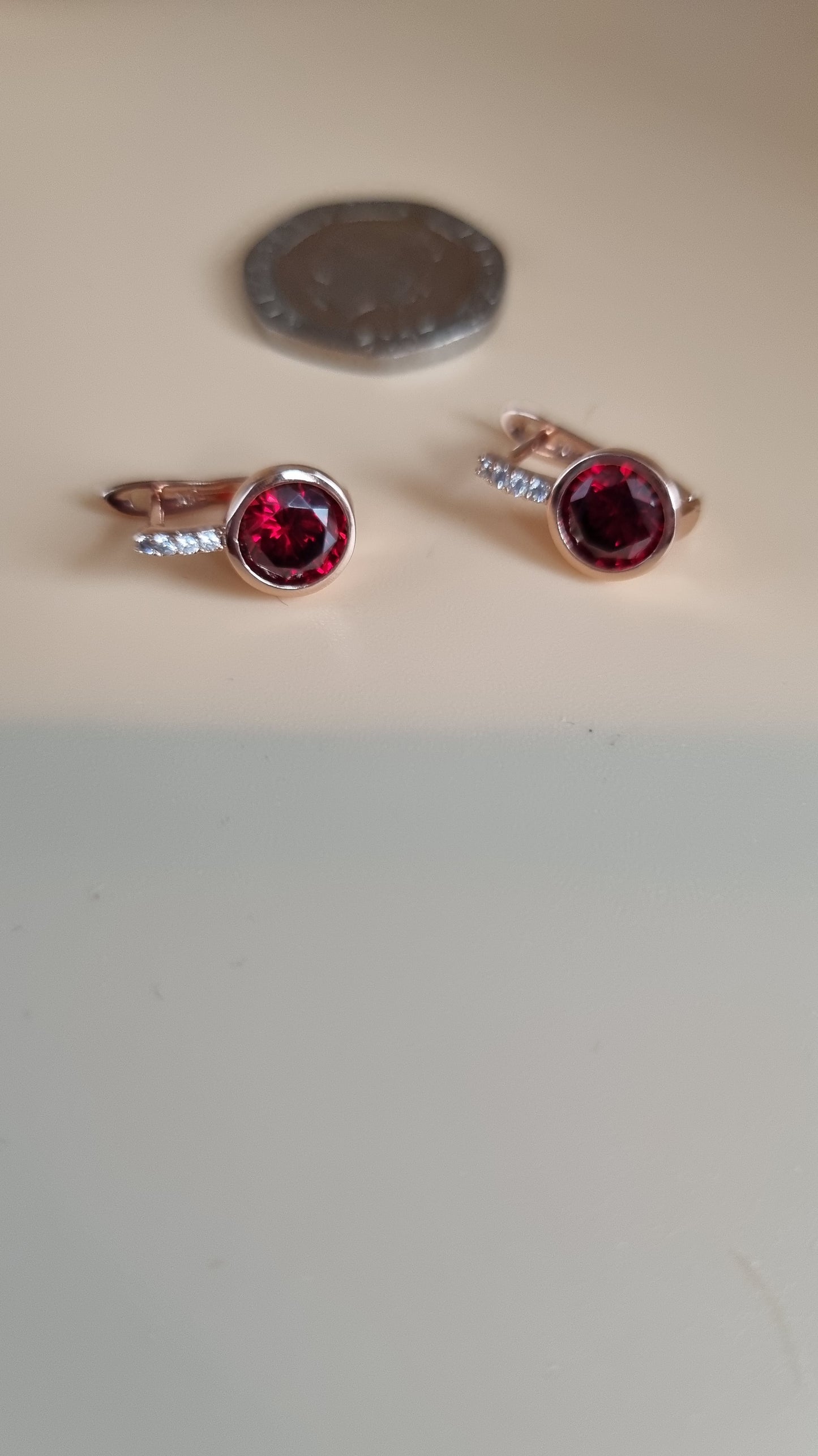 Rose gold plated earrings waterproof free nickel hypoallergenic with zircon Oliver color zircon