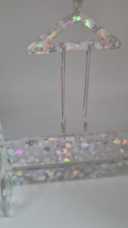 Platinum plated earrings with sw.crystal