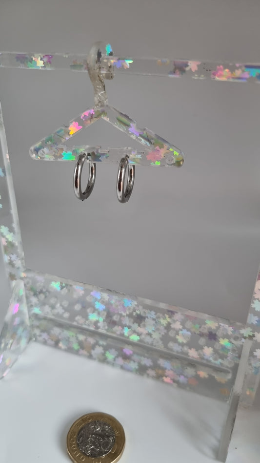 Platinum plated earrings rings