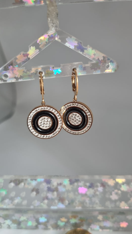 Stainless steel rose gold plated earrings with sw.crystal